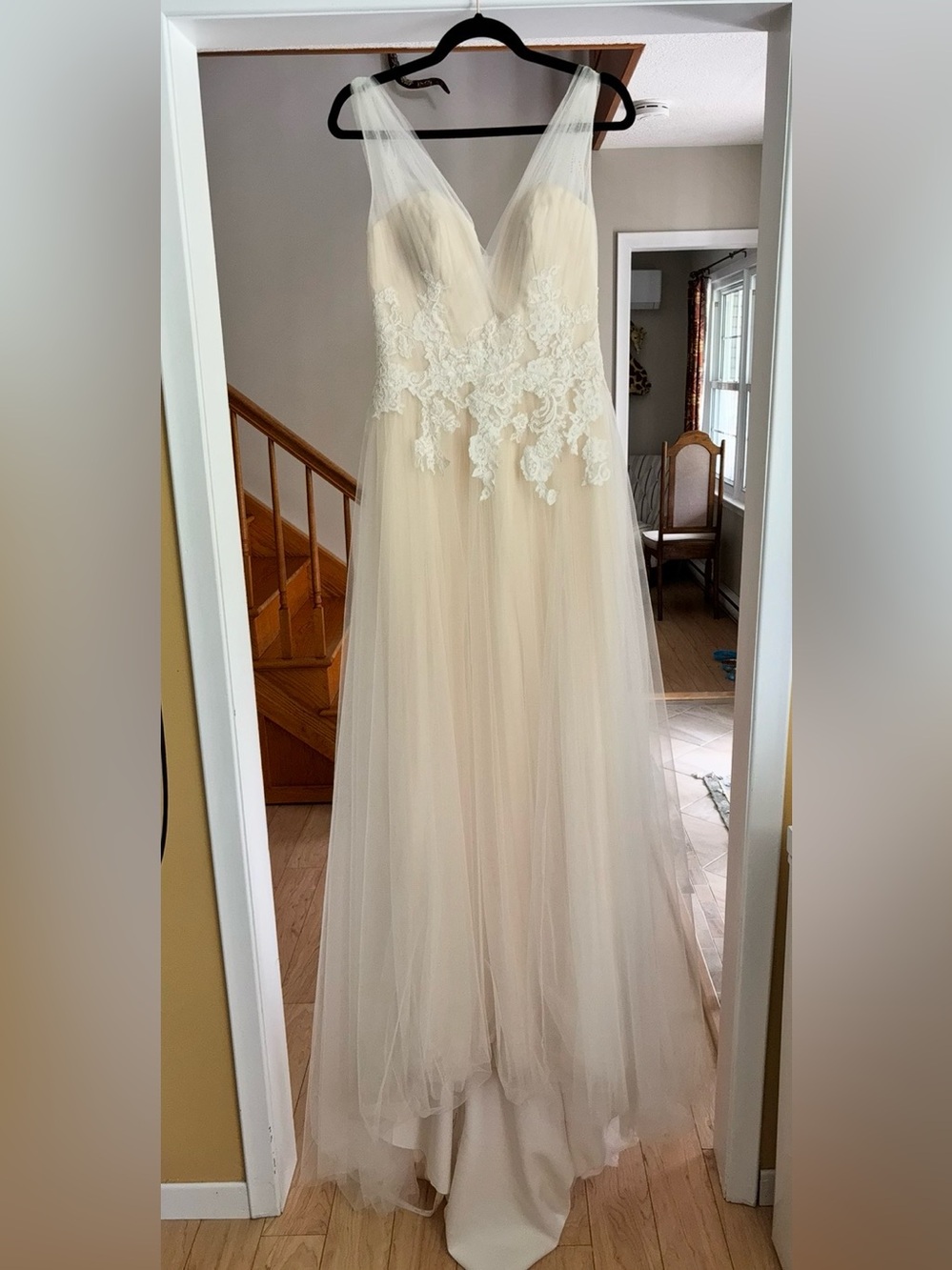 Ivory Lace Bodice Tulle Wedding Dress